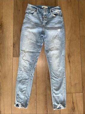 Abercrombie & Fitch Light Blue High-Rise Button-Fly Jeans